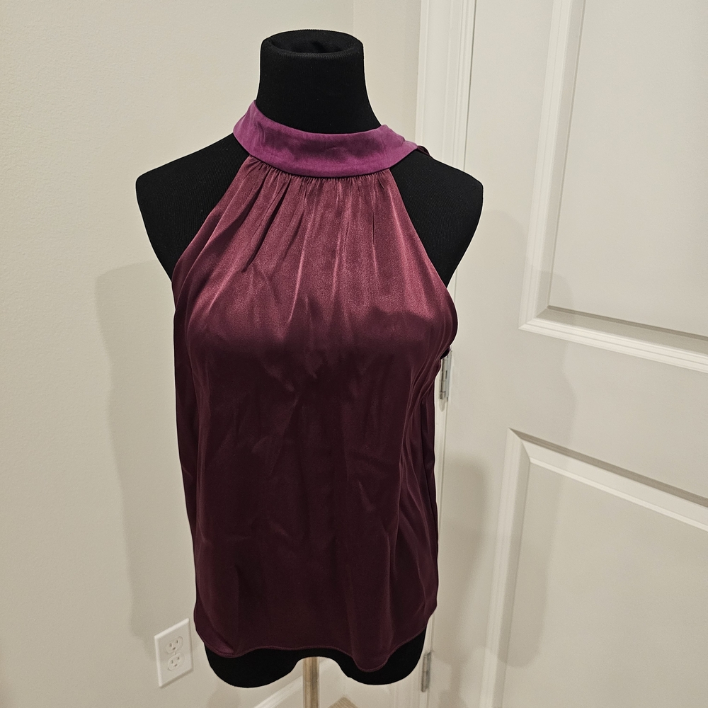 Alice + Olivia Deep Purple Halter Blouse